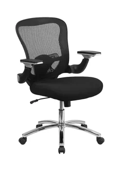 Deals π Mid-Back Black Mesh Executive Swivel Ergonomic Office Chair with Height Adjustable Flip-Up Arms by Belnick π