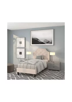 Best Pirce π Brighton Twin Size Tufted Upholstered Platform Bed in Beige Fabric by Belnick π