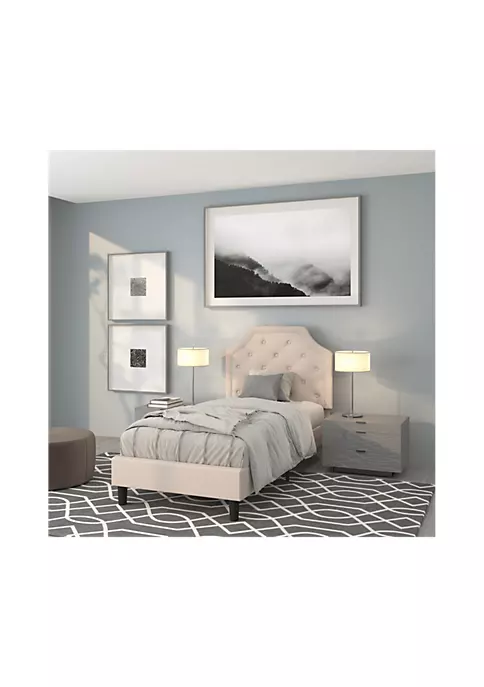 Best Pirce π Brighton Twin Size Tufted Upholstered Platform Bed in Beige Fabric by Belnick π 1 Best Pirce π Brighton Twin Size Tufted Upholstered Platform Bed in Beige Fabric by Belnick π