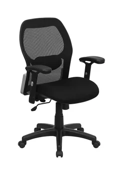 Best Pirce 👍 Mid-Back Black Super Mesh Executive Swivel Office Chair with Adjustable Lumbar & Arms by Belnick 😀 -Belnick Sales Shop Belk 1771