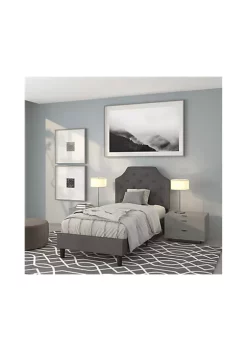 Best Sale 🥰 Brighton Twin Size Tufted Upholstered Platform Bed in Dark Gray Fabric by Belnick 💯