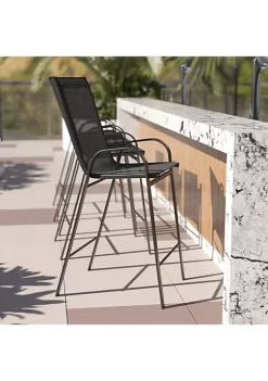 Top 10 🔔 4 Pack Brazos Series Black Outdoor Barstool with Flex Comfort Material and Metal Frame by Belnick 🎁