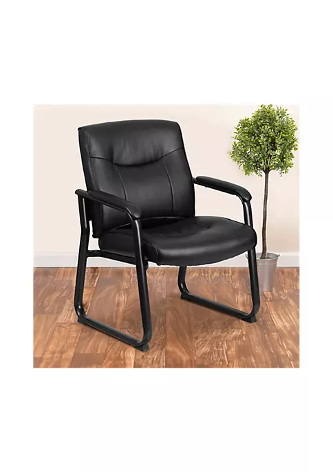 Brand new π HERCULES Series Big & Tall 500 lb. Rated Black LeatherSoft Executive Side Reception Chair with Sled Base by Belnick π 2 Brand new π HERCULES Series Big & Tall 500 lb. Rated Black LeatherSoft Executive Side Reception Chair with Sled Base by Belnick π - Image 2