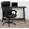 Buy 🔔 High Back Black LeatherSoft Executive Swivel Ergonomic Office Chair with Plush Headrest, Extensive Padding and Arms by Belnick ⭐