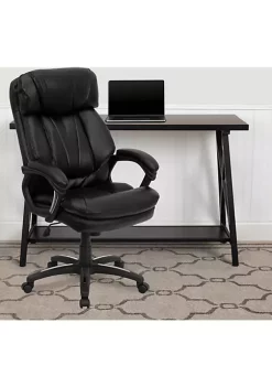 Buy π High Back Black LeatherSoft Executive Swivel Ergonomic Office Chair with Plush Headrest, Extensive Padding and Arms by Belnick β
