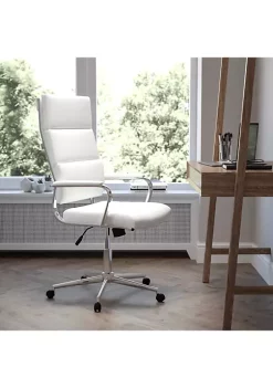 Wholesale ❤️ High Back White LeatherSoft Contemporary Panel Executive Swivel Office Chair by Belnick 😉
