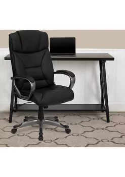 Budget π₯° High Back Black LeatherSoft Executive Swivel Office Chair with Arms by Belnick β