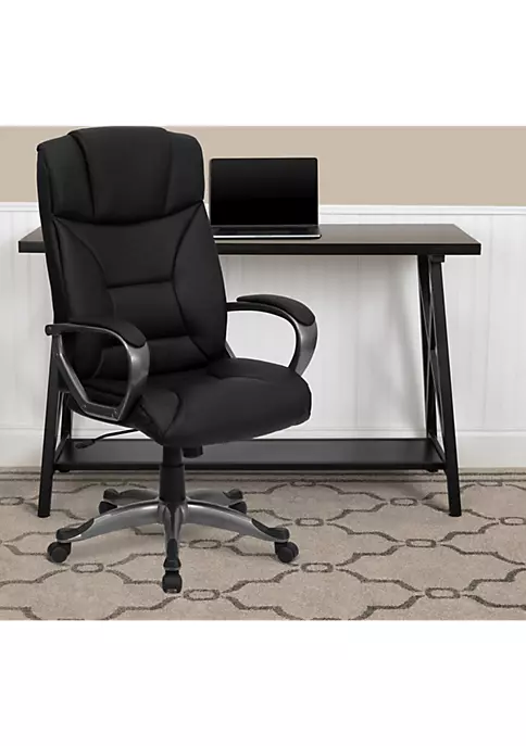 Budget 🥰 High Back Black LeatherSoft Executive Swivel Office Chair with Arms by Belnick ⌛ 2 Budget 🥰 High Back Black LeatherSoft Executive Swivel Office Chair with Arms by Belnick ⌛ - Image 2