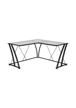 New π Glass L-Shape Computer Desk with Black Metal Frame by Belnick π 5 New π Glass L-Shape Computer Desk with Black Metal Frame by Belnick π -Belnick Sales Shop Belk 1835