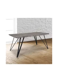 Promo 🥰 Corinth 31.5" x 63" Rectangular Dining Table in Faux Concrete Finish by Belnick 🔔