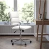 Brand new 👍 Mid-Back White LeatherSoft Contemporary Panel Executive Swivel Office Chair by Belnick 🔔