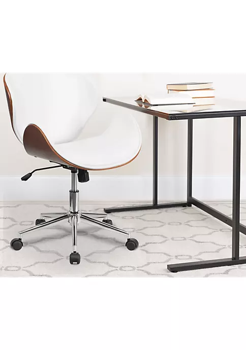 Discount π Mid-Back Walnut Wood Conference Office Chair in White LeatherSoft by Belnick β 2 Discount π Mid-Back Walnut Wood Conference Office Chair in White LeatherSoft by Belnick β - Image 2