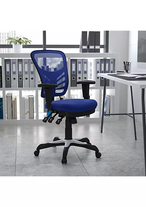 Hot Sale ⌛ Mid-Back Blue Mesh Multifunction Executive Swivel Ergonomic Office Chair with Adjustable Arms by Belnick ✨ 2 Hot Sale ⌛ Mid-Back Blue Mesh Multifunction Executive Swivel Ergonomic Office Chair with Adjustable Arms by Belnick ✨ - Image 2