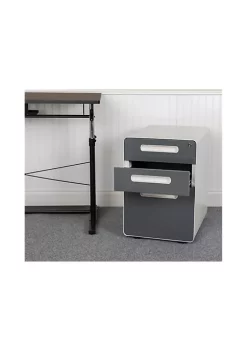 Discount π Ergonomic 3-Drawer Mobile Locking Filing Cabinet with Anti-Tilt Mechanism & Letter/Legal Drawer, with Charcoal Faceplate by Belnick π