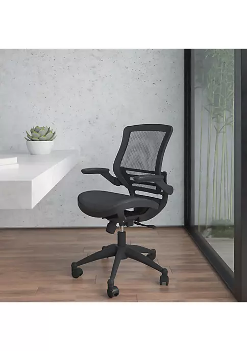 Promo π Mid-Back Transparent Black Mesh Executive Swivel Office Chair with Black Frame and Flip-Up Arms by Belnick π― 1 Promo π Mid-Back Transparent Black Mesh Executive Swivel Office Chair with Black Frame and Flip-Up Arms by Belnick π―