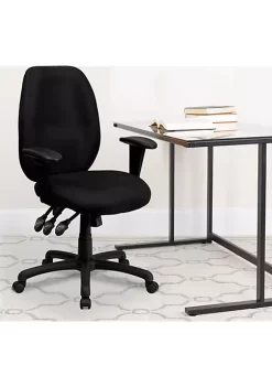 Buy β High Back Black Fabric Multifunction Ergonomic Executive Swivel Office Chair with Adjustable Arms by Belnick π