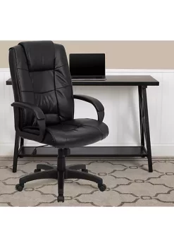 Promo 🛒 High Back Black LeatherSoft Executive Swivel Office Chair with Arms by Belnick ❤️
