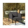 Flash Sale 🔥 Indoor/Outdoor Patio Chair with Cushions Modern Steel Framed Chair with Storage Pockets Black with Charcoal Cushions by Belnick 😉