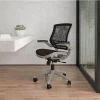 Coupon 🔔 Mid-Back Transparent Black Mesh Executive Swivel Office Chair with Graphite Silver Frame and Flip-Up Arms by Belnick 👍
