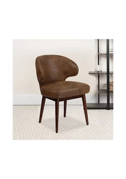 Brand new 🌟 Comfort Back Series Bomber Jacket Microfiber Side Reception Chair with Walnut Legs by Belnick 🎉