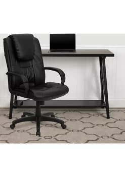 Cheap 😍 High Back Black LeatherSoft Executive Swivel Office Chair with Oversized Headrest and Arms by Belnick 🎁