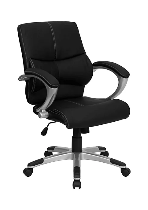 Coupon 💯 Mid-Back Black LeatherSoft Contemporary Swivel Manager's Office Chair with Arms by Belnick 🔥 2 Coupon 💯 Mid-Back Black LeatherSoft Contemporary Swivel Manager's Office Chair with Arms by Belnick 🔥 - Image 2