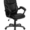 Deals ⭐ Mid-Back Black LeatherSoft Overstuffed Swivel Task Ergonomic Office Chair with Arms by Belnick 🎉