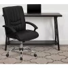 Wholesale 👍 Mid-Back Black LeatherSoft Swivel Manager's Office Chair with Arms by Belnick 🥰
