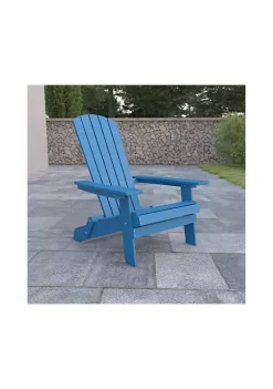 Discount π€© Charlestown All Weather Poly Resin Indoor/Outdoor Folding Adirondack Chair in Blue by Belnick π