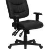 Top 10 🔔 Mid-Back Black LeatherSoft Multifunction Swivel Ergonomic Task Office Chair with Adjustable Arms by Belnick 😀