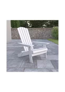 Best deal 🎁 Charlestown All Weather Poly Resin Indoor/Outdoor Folding Adirondack Chair in White by Belnick ✔️