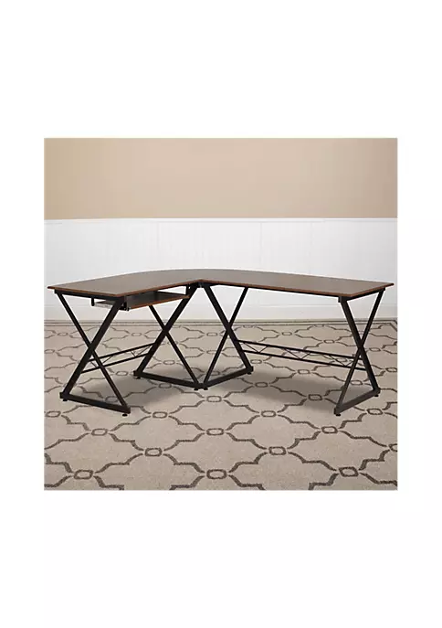 Brand new β Teakwood Laminate L-Shape Computer Desk with Pull-Out Keyboard Tray by Belnick π 1 Brand new β Teakwood Laminate L-Shape Computer Desk with Pull-Out Keyboard Tray by Belnick π