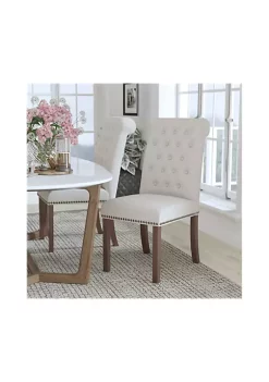 Top 10 ๐ HERCULES Series Beige Fabric Parsons Chair with Rolled Back, Accent Nail Trim and Walnut Finish by Belnick ๐งจ