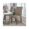 Coupon 🔔 HERCULES Series Beige LeatherSoft Parsons Chair with Rolled Back, Accent Nail Trim and Walnut Finish by Belnick 👏
