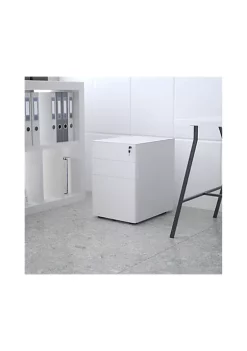 Brand new ๐ฏ Modern 3-Drawer Mobile Locking Filing Cabinet with Anti-Tilt Mechanism and Hanging Drawer for Legal & Letter Files, White by Belnick ๐