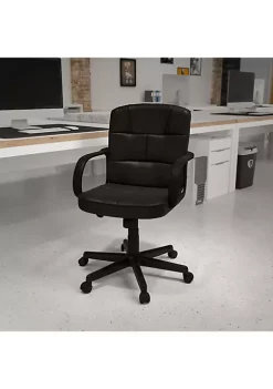 Best reviews of ❤️ Mid-Back Black LeatherSoft Swivel Task Office Chair with Arms by Belnick 🎁
