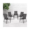 Budget 🥰 5 Pack Brazos Series Black Outdoor Stack Chair with Flex Comfort Material and Metal Frame by Belnick 🛒
