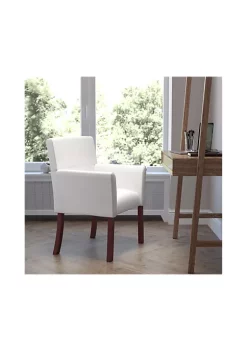 Best Sale 🤩 LeatherSoft Executive Side Reception Chair with Mahogany Legs by Belnick 😉 -Belnick Sales Shop Belk 2094