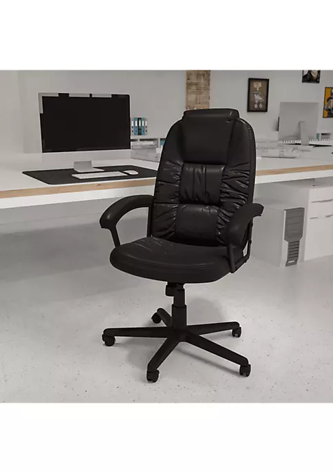Hot Sale 😍 High Back Black LeatherSoft Executive Swivel Office Chair with Arms by Belnick ⌛ 2 Hot Sale 😍 High Back Black LeatherSoft Executive Swivel Office Chair with Arms by Belnick ⌛ - Image 2