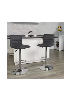 Best reviews of 🧨 2 Pack Modern Gray Vinyl Adjustable Bar Stool with Back, Counter Height Swivel Stool with Chrome Pedestal Base by Belnick 😍