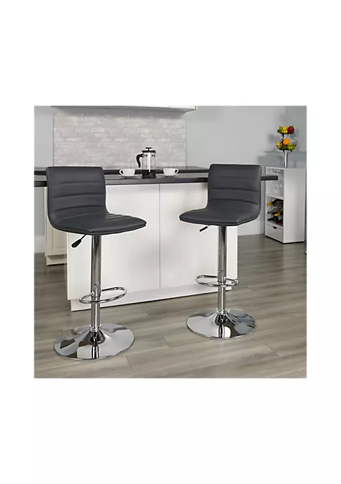 Best reviews of 𧨠2 Pack Modern Gray Vinyl Adjustable Bar Stool with Back, Counter Height Swivel Stool with Chrome Pedestal Base by Belnick π 1 Best reviews of 𧨠2 Pack Modern Gray Vinyl Adjustable Bar Stool with Back, Counter Height Swivel Stool with Chrome Pedestal Base by Belnick π