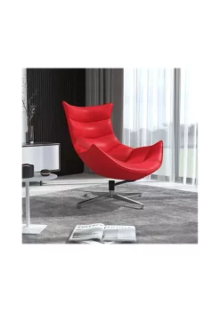 Cheapest 😍 Red LeatherSoft Swivel Cocoon Chair by Belnick 💯