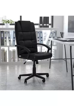 Flash Sale 👍 High Back Black LeatherSoft Executive Swivel Office Chair with Arms by Belnick 🔥