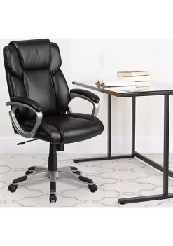 Top 10 π Mid-Back Black LeatherSoft Executive Swivel Office Chair with Padded Arms by Belnick π