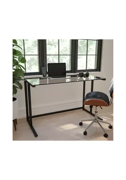 Best reviews of π Glass Desk with Black Pedestal Metal Frame by Belnick β€οΈ