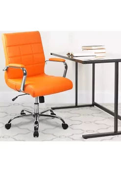 Discount 🔔 Mid-Back Executive Swivel Office Chair with Chrome Base and Arms by Belnick ❤️