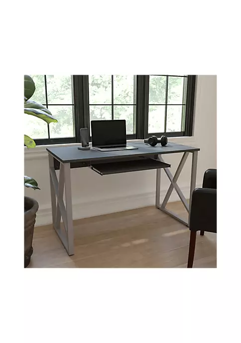Brand new βοΈ Black Computer Desk with Pull-Out Keyboard Tray and Cross-Brace Frame by Belnick π 1 Brand new βοΈ Black Computer Desk with Pull-Out Keyboard Tray and Cross-Brace Frame by Belnick π