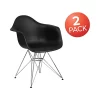Promo ❤️ 2 Pack Alonza Series Black Plastic Chair with Chrome Base by Belnick 🌟