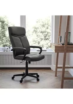 Best Pirce ⌛ High Back Black LeatherSoft Executive Swivel Office Chair with Slight Mesh Accent and Arms by Belnick ❤️