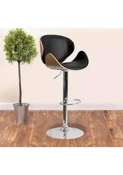 Best Pirce π€© Beech Bentwood Adjustable Height Barstool with Curved Back and Black Vinyl Seat by Belnick β